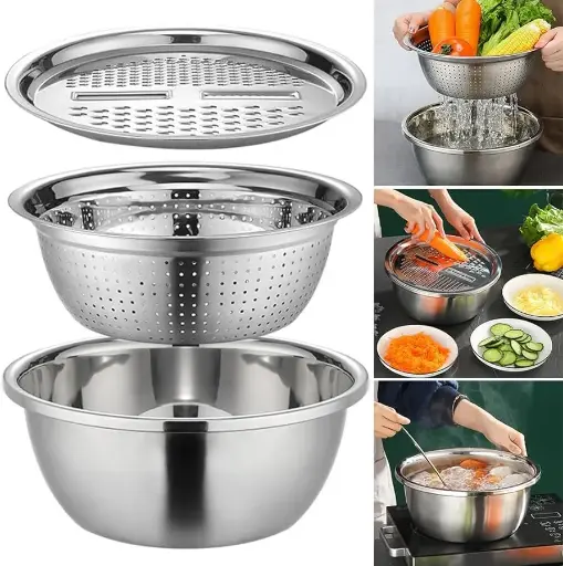 multi purpose SS Basket Vegetable Cutter 3 in 1