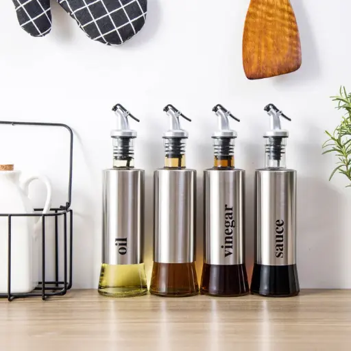 500ml Glass Oil Dispenser with Steel
